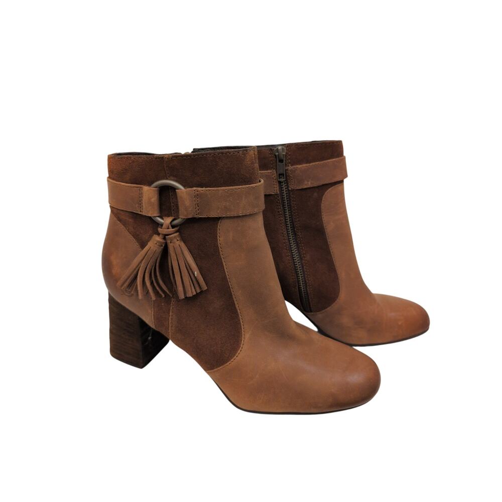Born Toco Tassel Ankle Booties in Brown Leather size 9.5